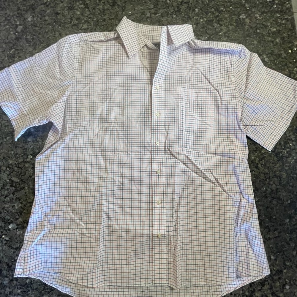 Jos. A. Bank Multicolor Plaid Short Sleeve Shirt